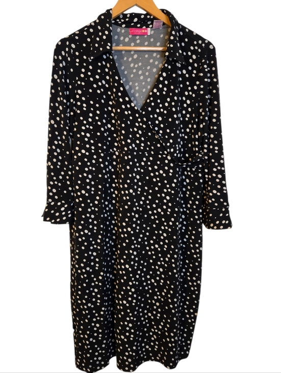 Liz Lange Dresses & Skirts - Liz Lange Maternity Polka Dot Wrap Dress | Black & White | Size Large